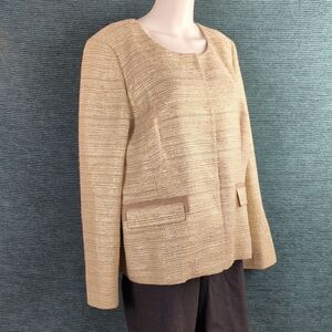 Kitty Rescue! Anne Klein Metallic Ribbed Collarless Blazer/Jacket